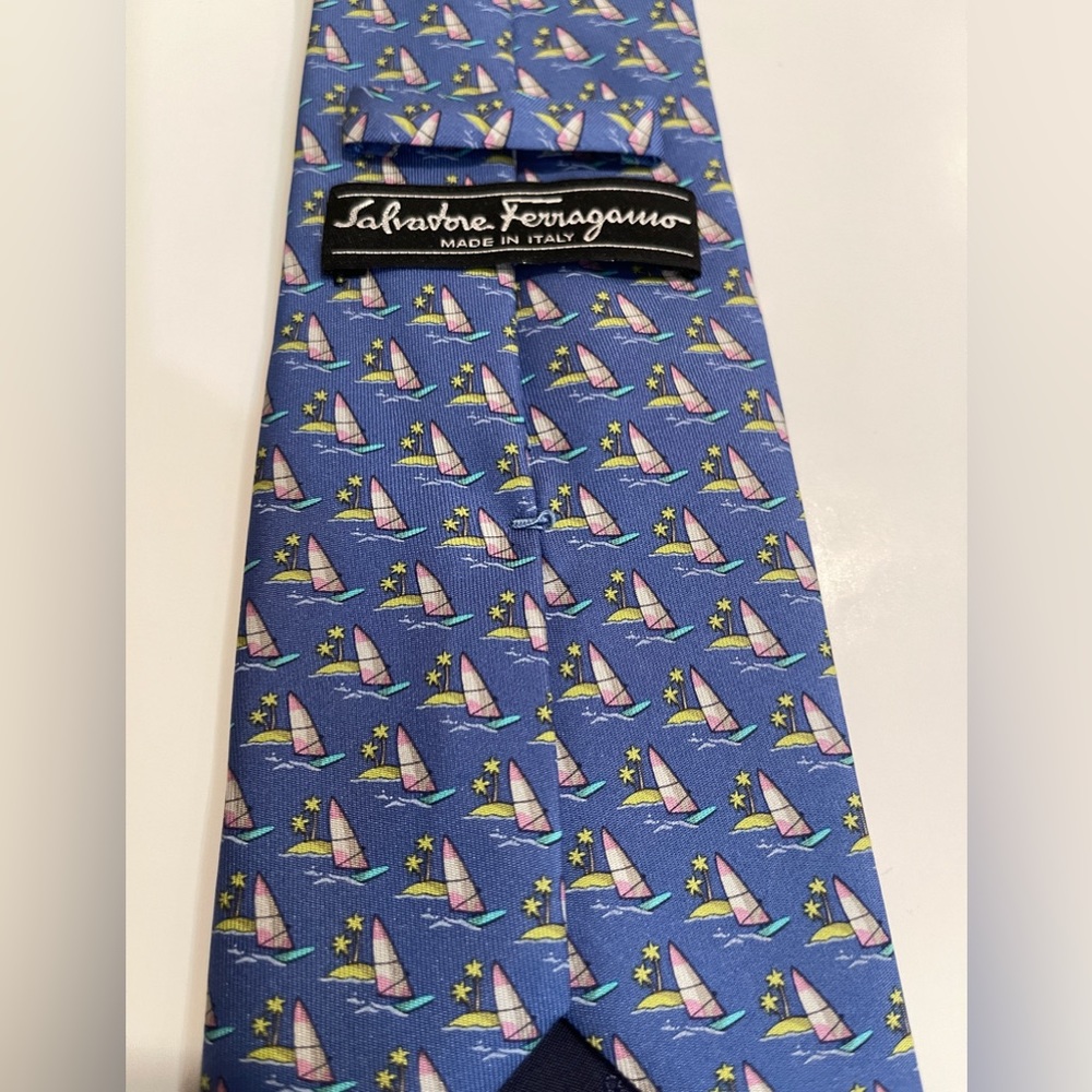 Salvatore Ferragamo Blue Windsurfer Pattern